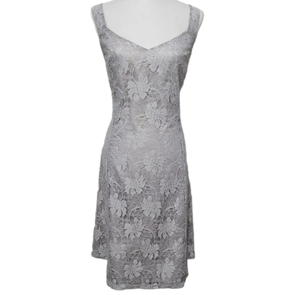ellen tracy formal dresses SLEEVELESS DRESS WITH PLEATED POPLIN SKIRT